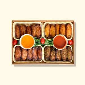 四重奏雞翼拼盤 (煙燻BBQ風味，惹味咖哩，蜜糖，新奧爾良) (各10件)